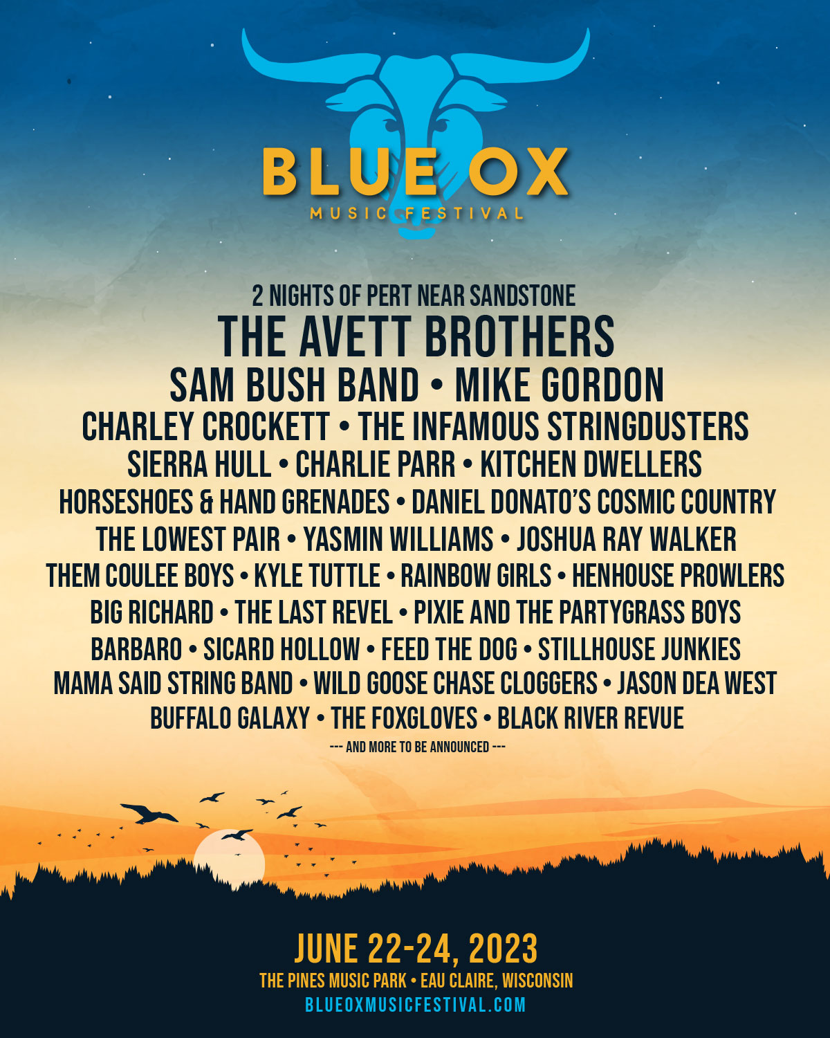 2023 Blue Ox Lineup Blue Ox Music Festival June 2325 Eau Claire WI