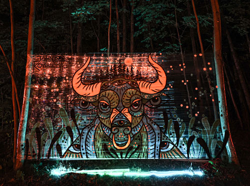 Art installations at the Blue Ox Music Festival.